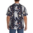 thumbnail image 7 of Balery Sloths Dancing Men's Casual Button Down Shirt Short Sleeve Textured Summer Cuban Beach Shirts-Small, 7 of 7