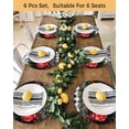 thumbnail image 4 of 13 Inch Round Placemats Set of 4, Merry Christmas Non Slip Heat Insulation PP Table Mats, Red Xmas Balls Snowflake Black Plaid Washable Place Mats for Kitchen Dining Party Table Decor, 4 of 7
