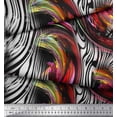thumbnail image 2 of Soimoi Orange Cotton Voile Fabric Stripe & Leopard Animal Skin Print Sewing Fabric BTY 42 Inch Wide, 2 of 3