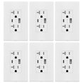thumbnail image 1 of Salida USB TOPGREENER TU22036AC 20 A con 2 USB tipo A/C blanca, paquete de 6, 1 of 7