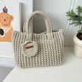 thumbnail image 6 of Yokua Stylish Yarn Crochet Purse Casual Handbag Top Handle Bag for Trendsetters, 6 of 21