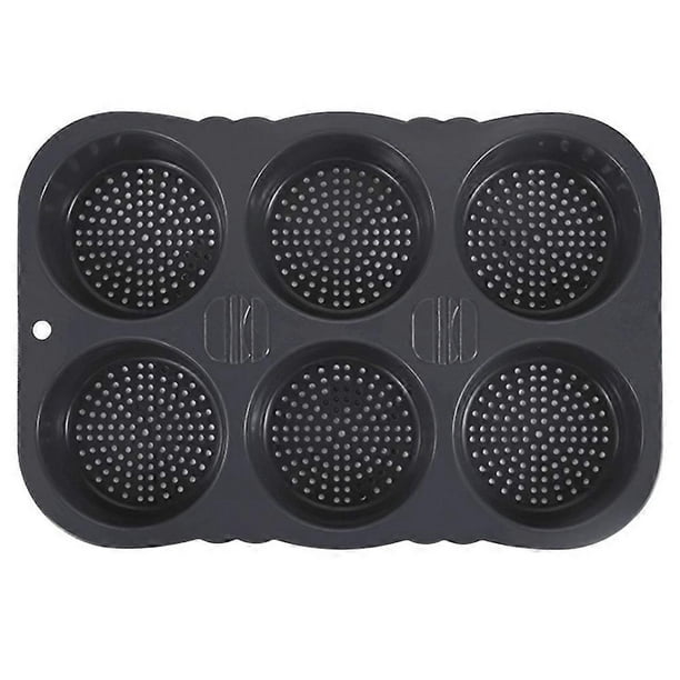 Silicone Hamburger Bun Mold 6 Cavity Loaf Pan Non Stick Baking Mold Bread Mold