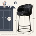 thumbnail image 3 of MultiHaven 26.7" Upholstered Swivel Bar Stool Set of 4 with Back,Modern Counter Height Chair for Kitchen Island - Black PU Leather, 3 of 11