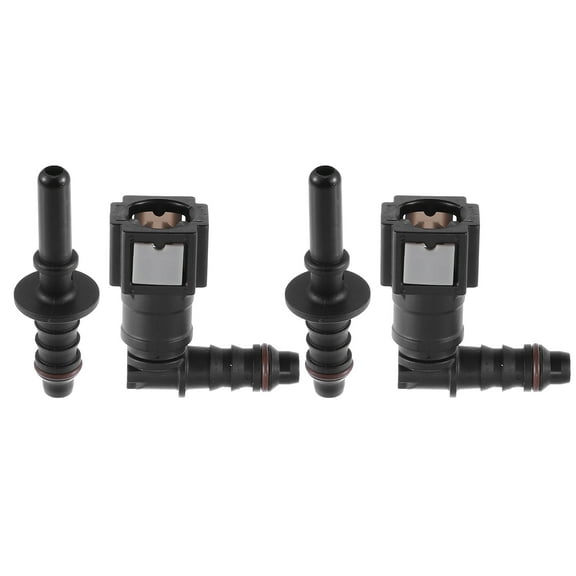 Unique Bargains 1/4 6.3mm SAE to 5/16 8mm 90 Degree Car Fuel Line Quick Release Connector Disconnect Hose Nylon 2 Set
