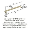 thumbnail image 5 of Amerock Ballard 12 inch (305mm) Center-to-Center Golden Champagne Appliance Pull, 5 of 6