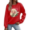 thumbnail image 2 of Cadancy Christmas Sweatshirts for Women Funny Santa Graphic Crew Neck Pullover Tops Xmas Holiday Loose Long Sleeve Shirts Winter Vintage Fashion Outfits 2025, 2 of 5