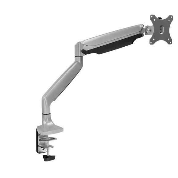 Mount-It! Single Monitor Arm Desk Mount | Gas Spring Monitor Arm | Full Motion Articulating Height Adjustable | Fits 21 22 23 24 27 30 32 Inch VESA Compatible Computer Screen | Clamp an