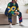 thumbnail image 7 of Sikiie Colorful Mexican Flower Mens Pajama Set, Soft Warm Long Sleeve Sleepwear, Cozy Button-Down Pjs for Men-Large, 7 of 7