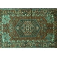 thumbnail image 1 of Ahgly Company Machine Washable Indoor Rectangle Persian Turquoise Blue Traditional Area Rugs, 2' x 4', 1 of 4