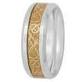 thumbnail image 2 of Mens Stainless Steel Gold-Tone IP Filigree Wedding Band - Mens ring, 2 of 4