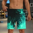 thumbnail image 7 of Mens Swim Trunks with Compression Liner Fashion Print Shorts Elastic Waist Drawstring Beach Shorts, 7 of 7