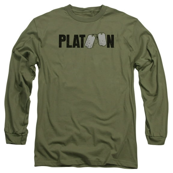 Platoon Logo Long Sleeve Adult 18/1 T-Shirt Military Green