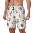 thumbnail image 1 of Balery Bees And Flowers Bañador para hombre, shorts de playa de secado rápido con entrepierna y forro de compresión-Large, 1 of 6