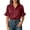Wine, variant on Summer Blouses for Women Puff Short Sleeve Button Down Collared Pleated Front Shirts Dressy Casual Tops