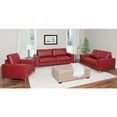 thumbnail image 2 of CorLiving Cory Red Bonded Leather 3 Piece Sofa Set, 2 of 9