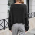 thumbnail image 4 of Ediodpoh Oversized Knit Sweater Soft Yarn Pullover Casual Winter Warm Pattern Crewneck Top for Fall Season Oversized Sweaters for Women Black M, 4 of 5