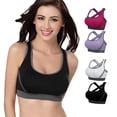 thumbnail image 1 of Women's Comfort Active Bras X-Back Sports Bra with Removable Padded Support, XL, Purple, 1 of 7