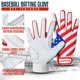 thumbnail image 3 of Guantes de Bateo Dot Stitch Juvenil Talla Grande de Cuero con Bandera de EE. UU., 3 of 7