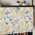 thumbnail image 3 of Yellow Blue Flowers Kitchen Valances for Windows, Watercolor Botanical Floral Plants Bathroom Window Valances 54x18 Inch Rod Pocket Window Treatments Valance Curtains for Living Room Bedroom Decor, 3 of 6