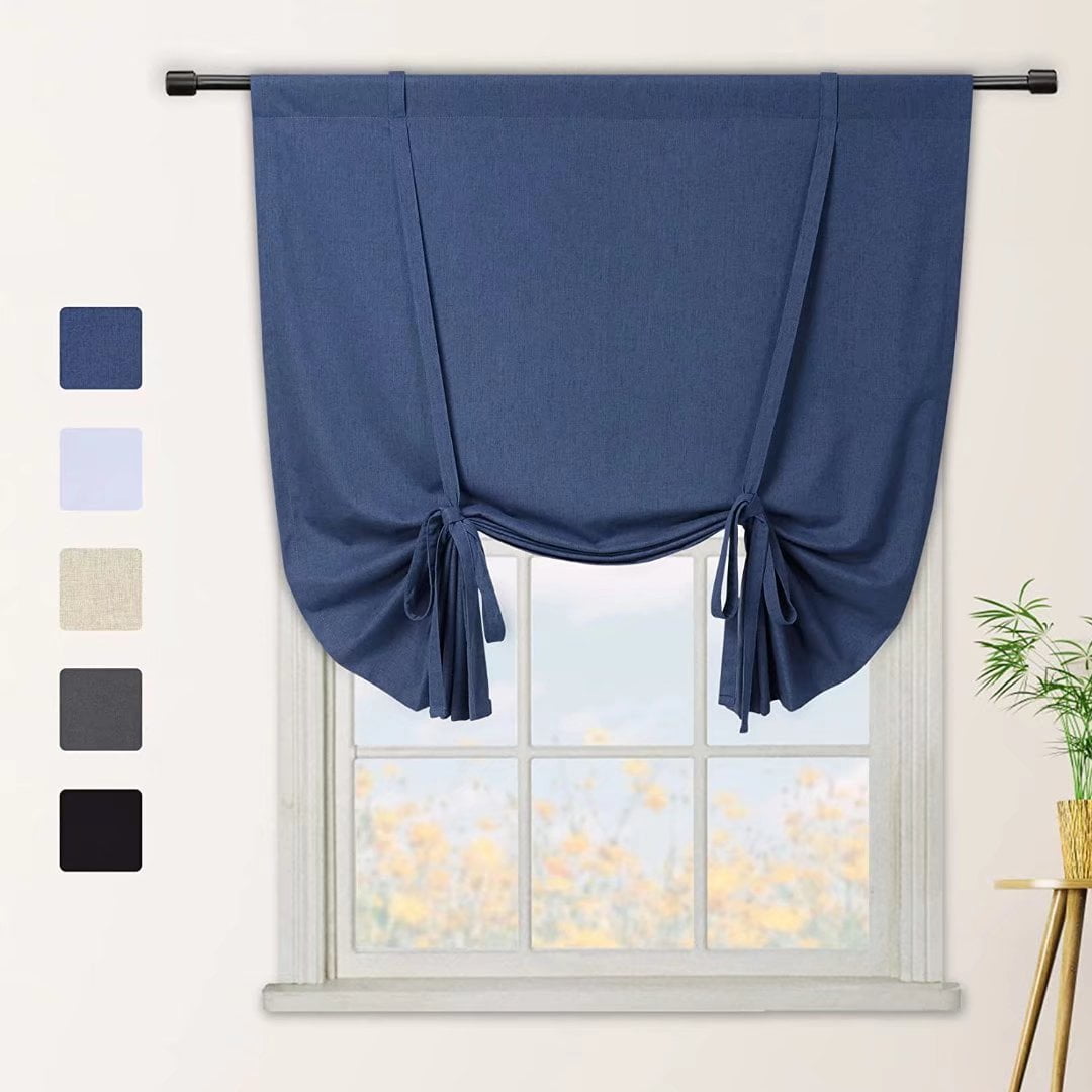 CAROMIO 42"W x 63"L Tie Up Curtains Room Darking Adjustable Window