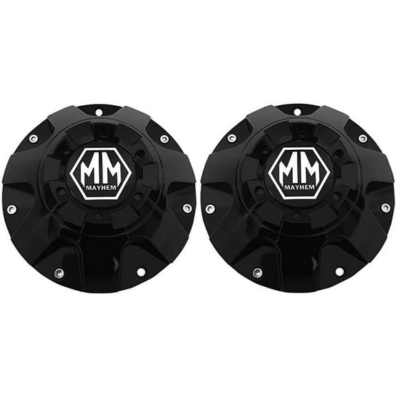 Piatek 2pcs Black Plastic Wheel Cap 16 inches Bolt-On HUBCAP WHEEL COVER Automotive-Wheel-Hub-Center-Caps-For-Mayhem-Wheel-8060