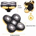 thumbnail image 2 of wqlpp-Men Electric Shavers Replacement Heads, 5 Heads Beard Replacement Blade Alternate Floating Washable Blade Electric Razor Shaver Trimmers Head Replacement Wet & Dry Compatible for Men, Gold, 2 of 4