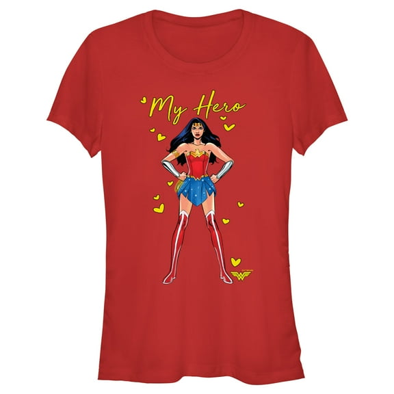 Junior's Wonder Woman Retro My Hero Graphic Tee Red Large