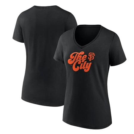 Women s Black San Francisco Giants Scripty City V-Neck T-Shirt