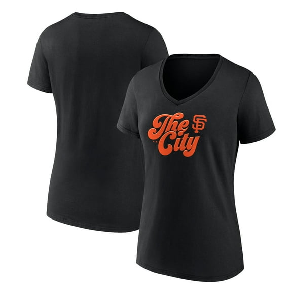 Women's Black San Francisco Giants Scripty City V-Neck T-Shirt