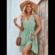 thumbnail image 4 of Vestidos de Verano para Mujer, Sin Mangas, Informales, Holgados, con Vuelo, Midi Verde S, 4 of 10