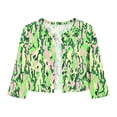 thumbnail image 4 of QSAWXQZ Women's Shrugs Cardigan Floral Print Open Front 3/4 Sleeve Crew Neck Summer Casual Boleros 2XL, 4 of 7