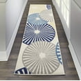 thumbnail image 3 of 2' X 4' Blue and Beige Geometric Power Loom Area Rug, 3 of 10
