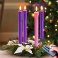 Set of 4 LED Advent Candle Lights BatteryOperated Taper Candles for