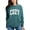 Blue Spruce, variant on Cozy Worn Varsity - Women's Garment Dyed Long Sleeve