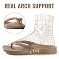 thumbnail image 3 of Smile Popcorn Women's Flip Flops Lightweight Thong Sandals Summer Beach Sandals with Arch Support, Brown, 3 of 7