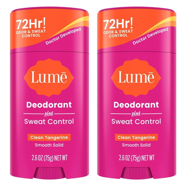 Desodorante Lume Sweat Control Antitranspirante 72 horas, 75 ml, paquete de 2