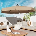 thumbnail image 4 of Gymax 10FT Offset Hanging Umbrella Patio Cantilever Umbrella w/ Easy Tilt Adjustment Taupe, 4 of 10