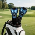 thumbnail image 3 of Yuyamidu Cool Skull Golf Club Head Covers Blue Skeleton Driver Headcover, Fairway Wood Head Cover, Golf Hybrid Head Cover for Women Men, 3 of 7