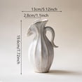 thumbnail image 2 of White Ceramic Pitcher Vase with Handle, Modern Farmhouse French Country Wabi Sabi Ribbed Fluted Distressed Glaze Decorative Vase for Pampas Grass and Flowers, Home Table Centerpiece Decor, 2 of 6
