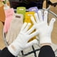 thumbnail image 5 of Guantes de lana tejidos para mujer, de invierno, resistentes al frío, con forro polar grueso, color caramelo, para ciclismo, pantalla táctil, dedos expuestos, cinco dedos, 5 of 5