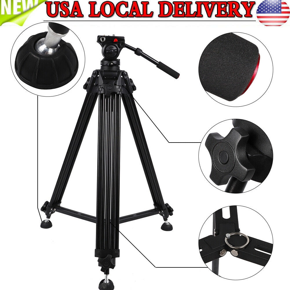 Camera Tripod with Fluid Hydraulic Head for DSLR Home Mirrorless Camcorder