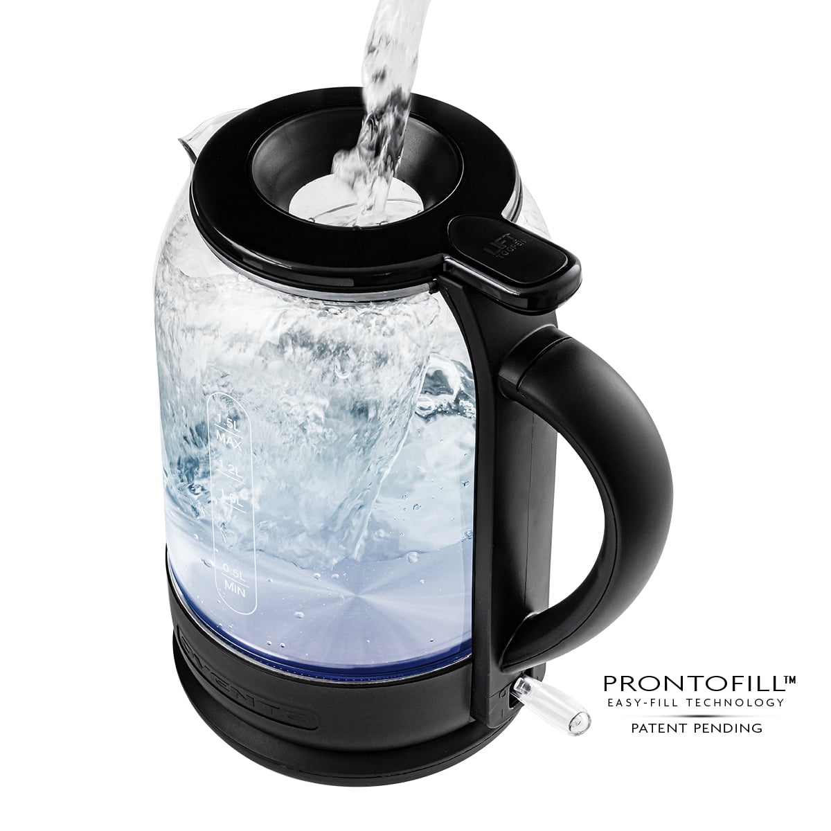 Ovente Electric Glass Hot Water Kettle 1.5 Liter with ProntoFill