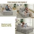 thumbnail image 4 of Aukfa 48" inch Chaise Lounge, Oversized Sofa Chair with Ottoman, 3 Pillows, Corduroy, Light Gray, 4 of 11