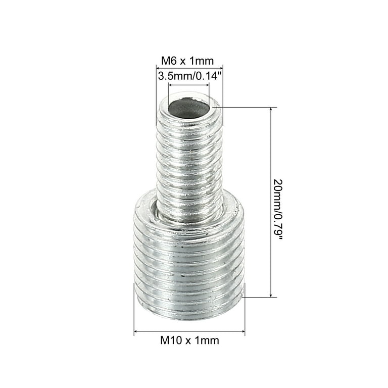 Uxcell M10 to M6 20mm Long Double Male Threaded Reducer Bolt Screw 