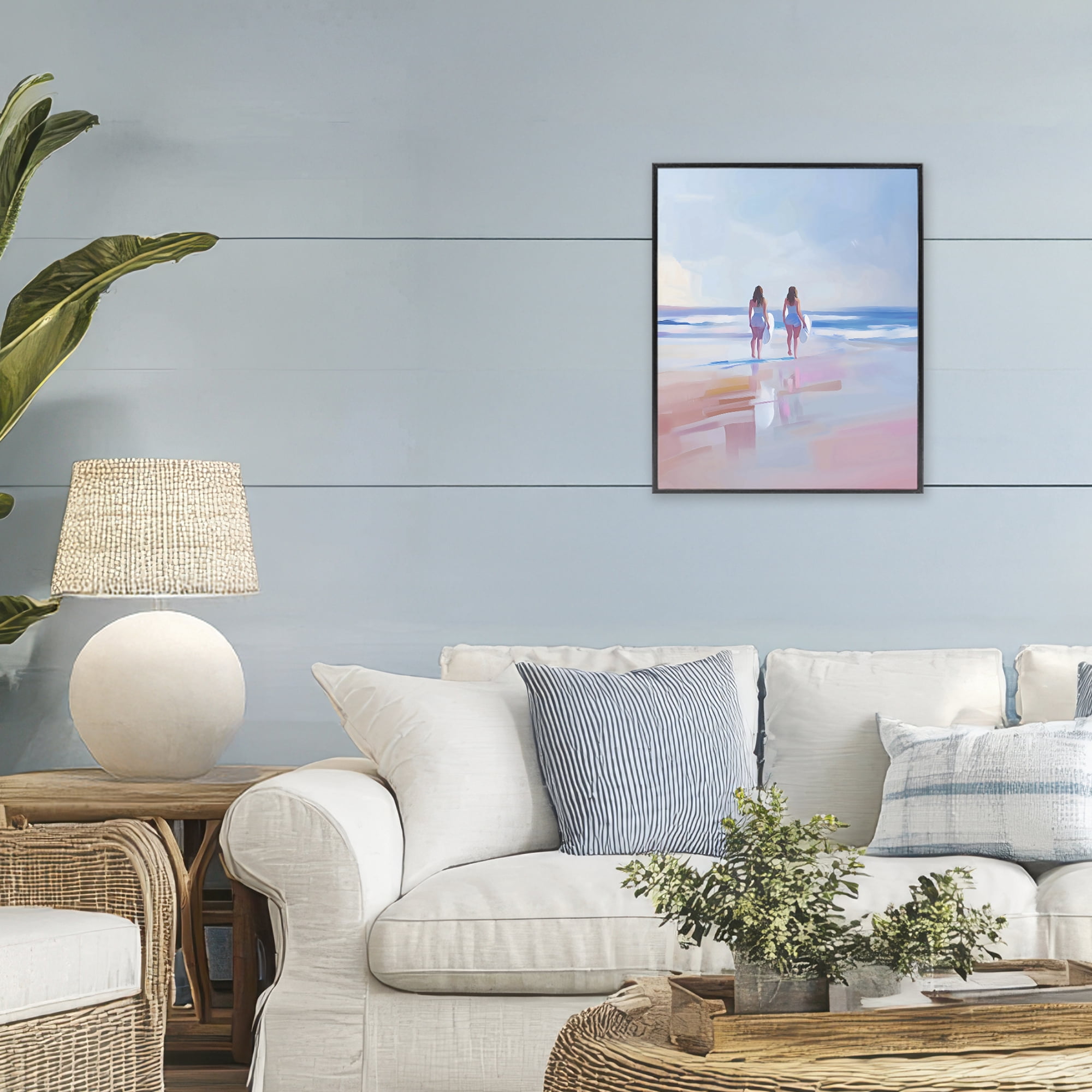 Stupell Industries Heading To Surf at Dawn Black Framed Giclee Art, design by The Prints Vibe