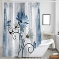 thumbnail image 3 of Rustic Farmhouse Shower Curtain, Farm Blue Daisy Floral Flowers and Butterfly on Country Wooden Shower Curtain for Bathroom, Turquoise Blue Bathroom Shower Curtains with 6PCS Hooks, 36X70IN, 3 of 6