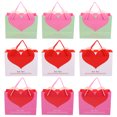 thumbnail image 1 of CIMAXIC Wedding 9pcs Portable Paper Gift Packing Bags Heart Design Wrapping Handbags for Wedding,8.66"X7.28"X0.08", 1 of 4