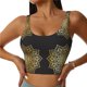 thumbnail image 1 of Fotbe Gold Mandala Sujetador Deportivo Largo sin Aros para Mujer con Almohadillas y Soporte Medio, Transpirable y Absorbente, Camiseta Tipo Chaleco o Tank Top-Medium, 1 of 8