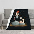 thumbnail image 2 of Cozy Flannel Blanket with Whimsical Owl & Rabbit Design - Soft Warm Throw for Sofa Travel Bed & Chair - Perfect for Magical Nights, 2 of 7