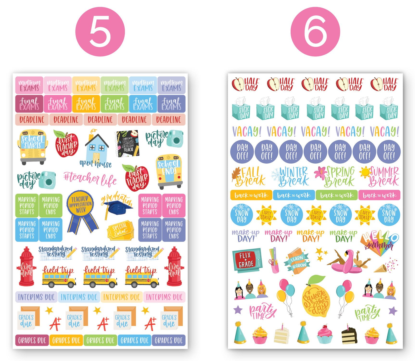 7 Day of the week Stickers, printable sticker, teacher planners stickers